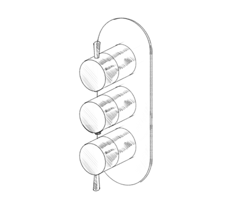 MURO TUA Nástěnná směšovací baterie se 2 uzavíracími ventily, chrom M1.B34.S.CR