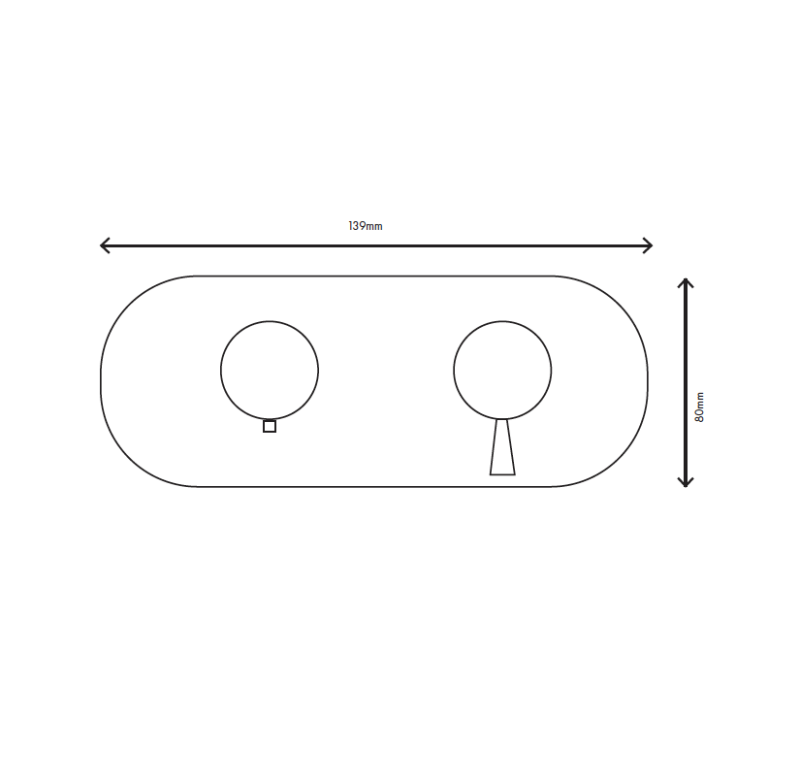 MURO TUA vestavný termostatický sprchový kohoutek se 2 výstupy chrom M1.B32T.S.CR