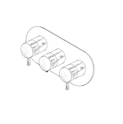 MURO TUA vestavný termostatický sprchový kohoutek se 2 uzavíracími kohoutky chrom M1.B34T.S.CR