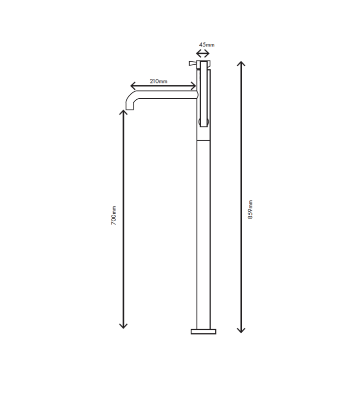MURO TUA samostatná vanová baterie s ruční sprchou chrom M1.CA1.CR