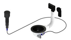 Pure.Sink Universal Matná černá odtoková sada včetně tlačítkového odpadu s ucpávkou, plus obdélníkový a kulatý přepad WSTAUT-31