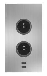 Indux Corner Energetická sloupka se 2 zásuvkami, uzemněním a 2 x USB nabíječkou, nerezová ocel 1208972301