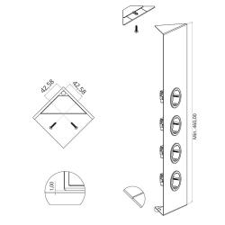 Indux Corner Energetická lišta se 4 zásuvkami Penaarde Černá 1208972309