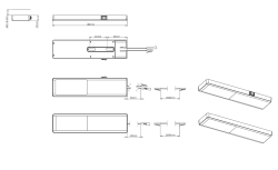 Indux Nivo Kuchyňská sestava LED Set 3x3 W s centrálním spínačem, hliníkový vzhled 1208972334
