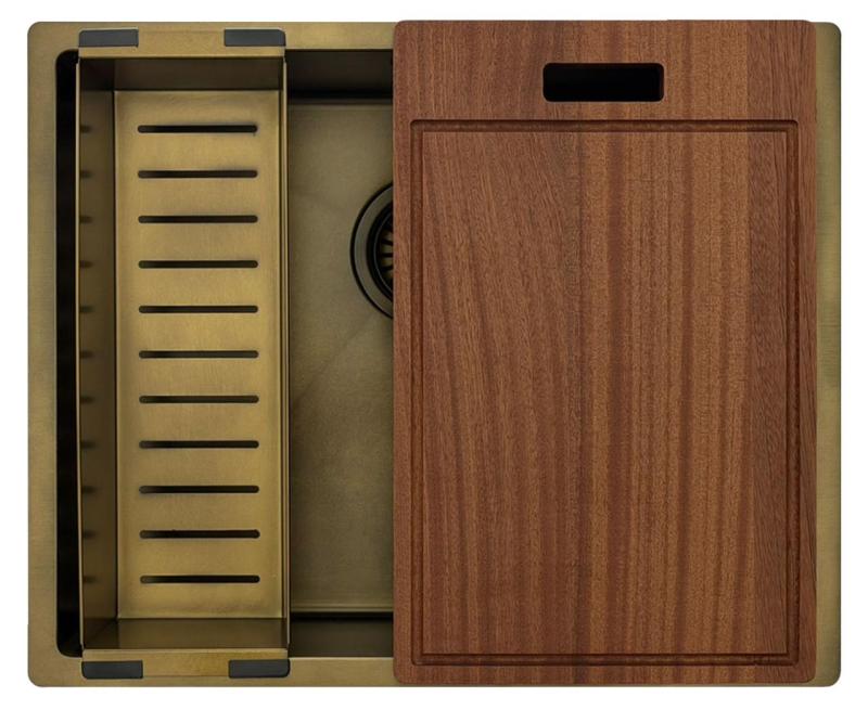 Pure.Sink Luxion PVD Antique Bronzový dřez 50x40 cm podstavný, vestavný a nástavný s dnem PLX5040-64