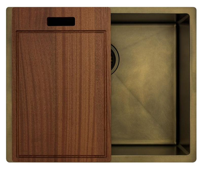 Pure.Sink Luxion PVD Antique Bronzový dřez 50x40 cm podstavný, vestavný a nástavný s dnem PLX5040-64