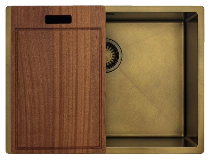 Pure.Sink Luxion PVD Antique Bronzový dřez 55x40 cm podstavný, vestavný a nástavný  s dnem PLX5540-64