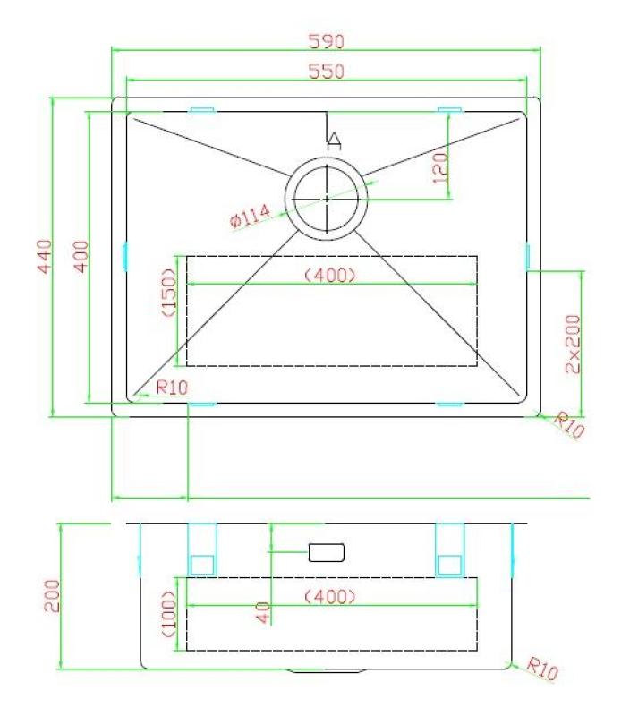 Pure.Sink Luxion PVD Antique Bronzový dřez 55x40 cm podstavný, vestavný a nástavný  s dnem PLX5540-64