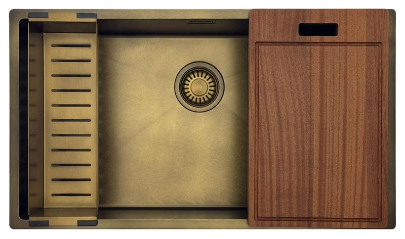 Pure.Sink Luxion Velký PVD antický bronzový dřez 74x40 cm podstavný, vestavný a nástavný s dnem PLX7440-64