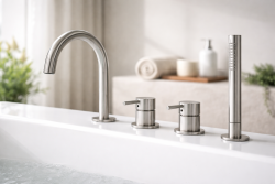 MURO TUA vestavěná vanová baterie s kulatým výtokem a výsuvnou ruční sprchou, chrom 1208972441