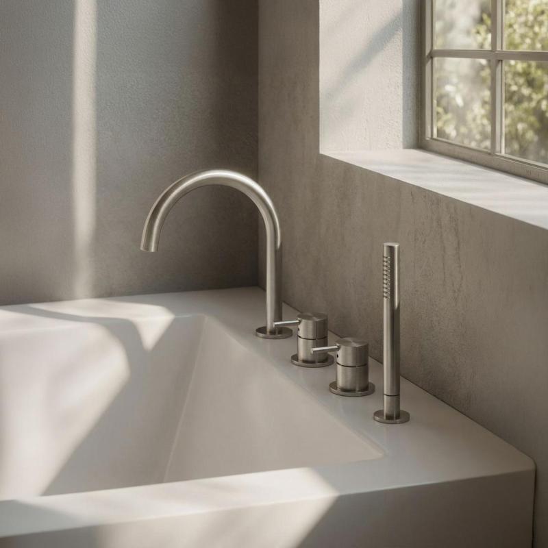 MURO TUA vestavěná vanová baterie s kulatým výtokem a výsuvnou ruční sprchou, chrom 1208972441