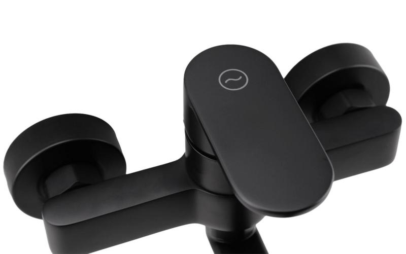 Aquanello Casa Jednopáková kuchyňská nástěnná baterie černá s výtokem 15 cm BL-1415-CS