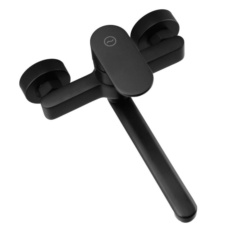 Aquanello Casa Jednootáčkový kuchyňský nástěnný kohoutek černý s výtokem 20 cm BL-1420-CS