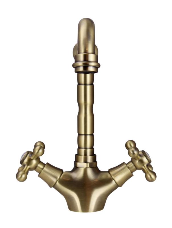 Aquanello Heritage Ascot Klasická kuchyně Nostalgický kuchyňský kohoutek Bronzový s úhlovým výtokem BN-4002-HA