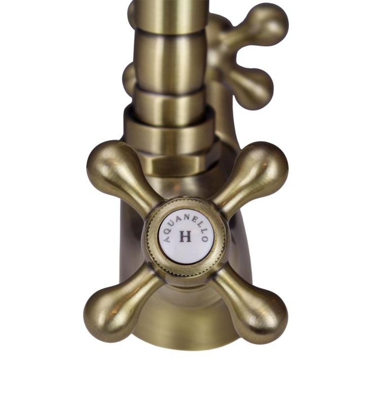 Aquanello Heritage Ascot Klasická kuchyně Nostalgický kuchyňský kohoutek Bronzový s úhlovým výtokem BN-4002-HA