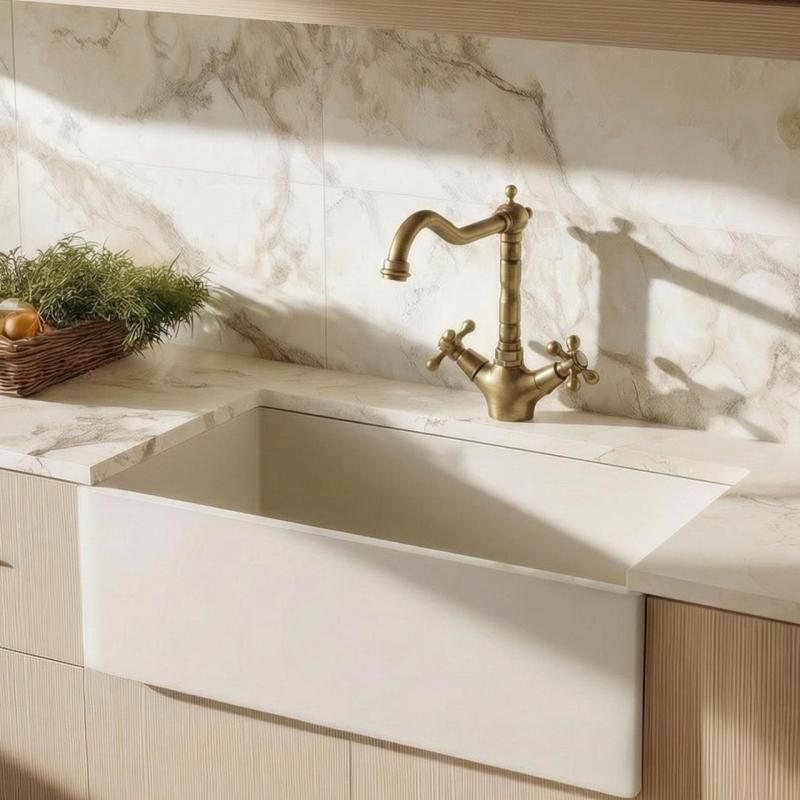 Aquanello Heritage Ascot Klasická kuchyně Nostalgický kuchyňský kohoutek Bronzový s úhlovým výtokem BN-4002-HA