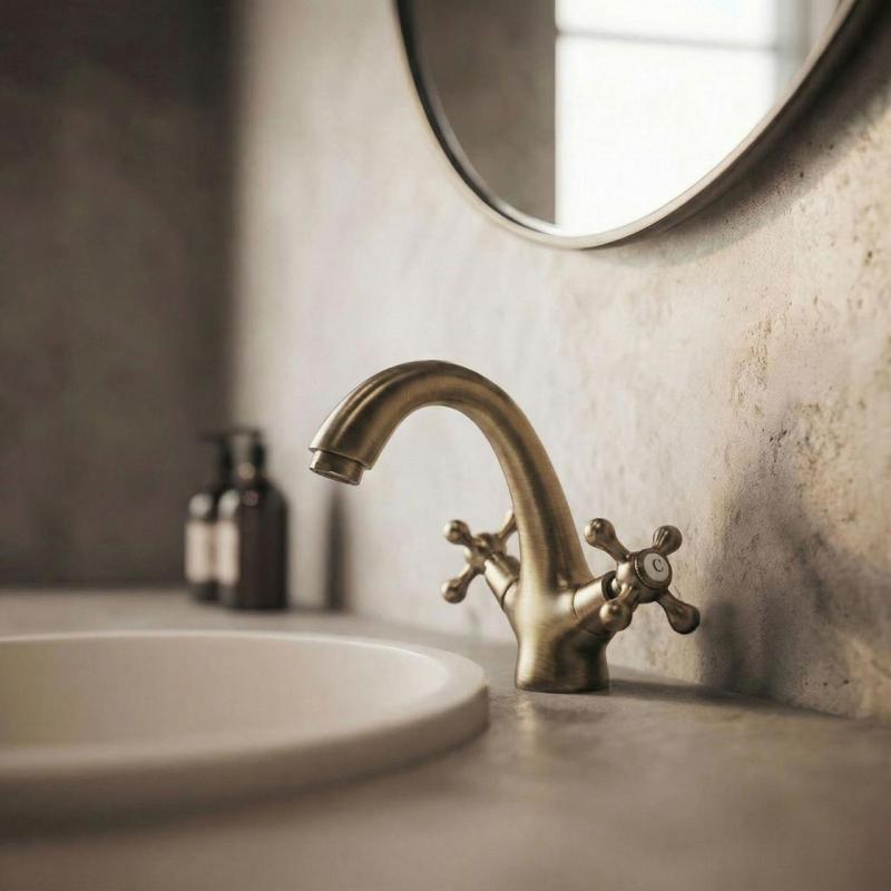 Aquanello Heritage Ascot Klasická nostalgická umyvadlová baterie Bronz BN-4101-HA