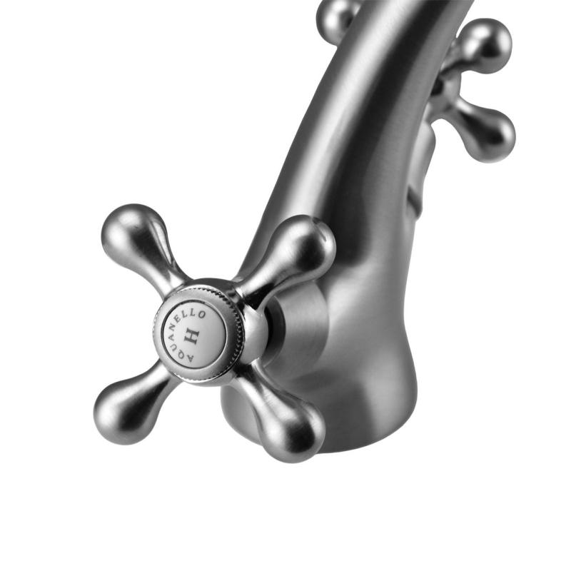 Aquanello Heritage Ascot Klasická nostalgická umyvadlová baterie z nerezové oceli NB-4101-HA