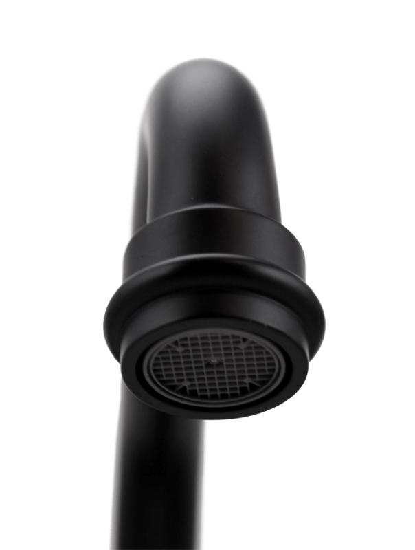 Aquanello Heritage Ascot Klasický kuchyňský nástěnný kohoutek s horním výtokem, černý BL-4110-HA