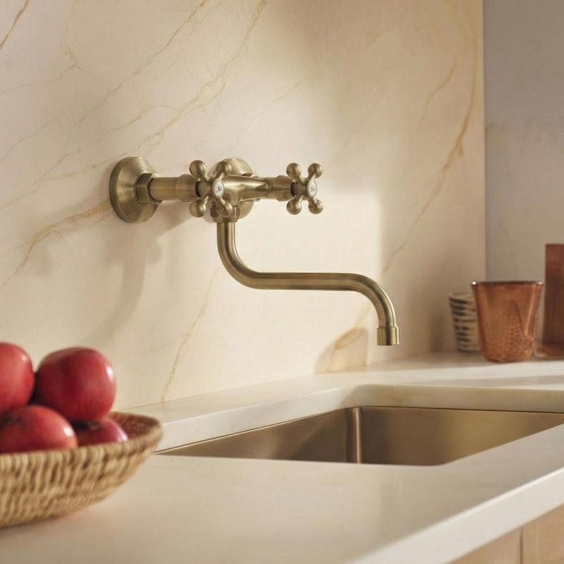 Aquanello Heritage Ascot Klasická kuchyňská nástěnná baterie  Bronz BN-4111-HA