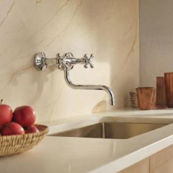 Aquanello Heritage Ascot Klasická kuchyňská nástěnná baterie, chrom CR-4111-HA