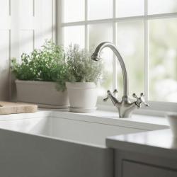 Aquanello Heritage Ascot Klasická kuchyně Nostalgický kuchyňský kohoutek z nerezové oceli NB-4004-HA