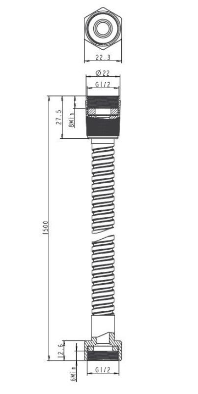 Aquanello Heritage Collection Sprchová hadice  150 cm nerezová ocel NB-9002-HC