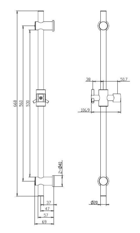 Aquanello Heritage Collection Klasická tyč 668 mm Bronz BN-9004-HC