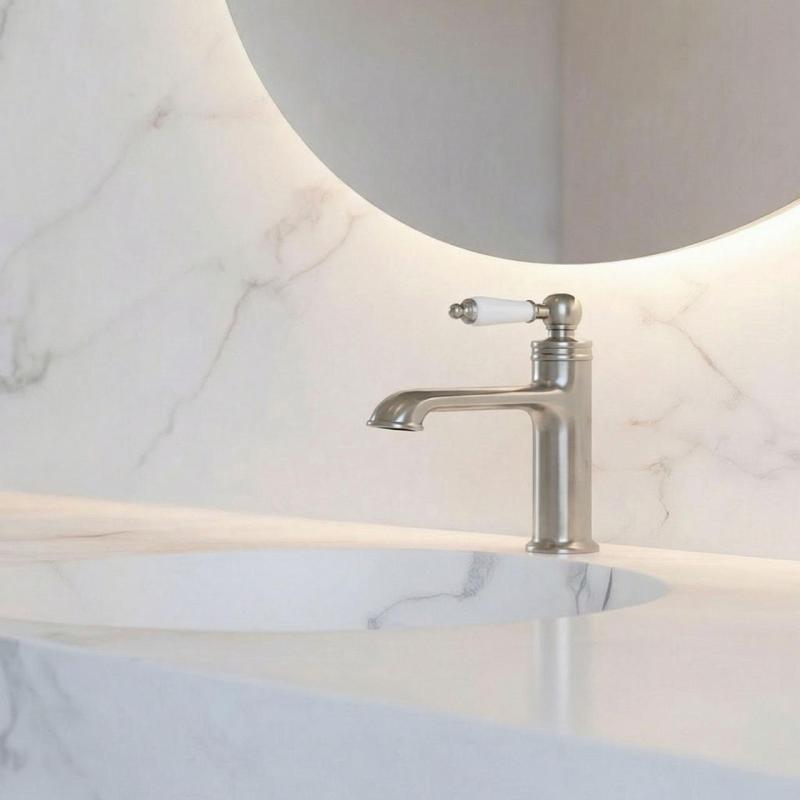 Aquanello Heritage Manor Klasická nostalgická umyvadlová baterie z nerezové oceli NB-1001-HM