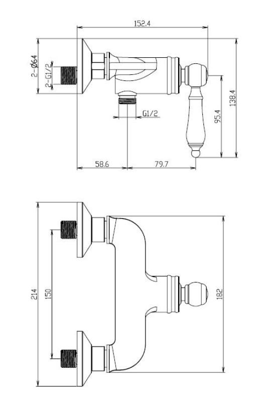 Aquanello Heritage Manor Klasická sprchová baterie Bronz BN-2001-HM
