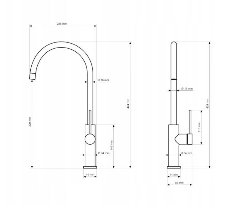 Graniteland Vira Slim Kuchyňská baterie v béžové barvě s otočným výtokem 1208972622