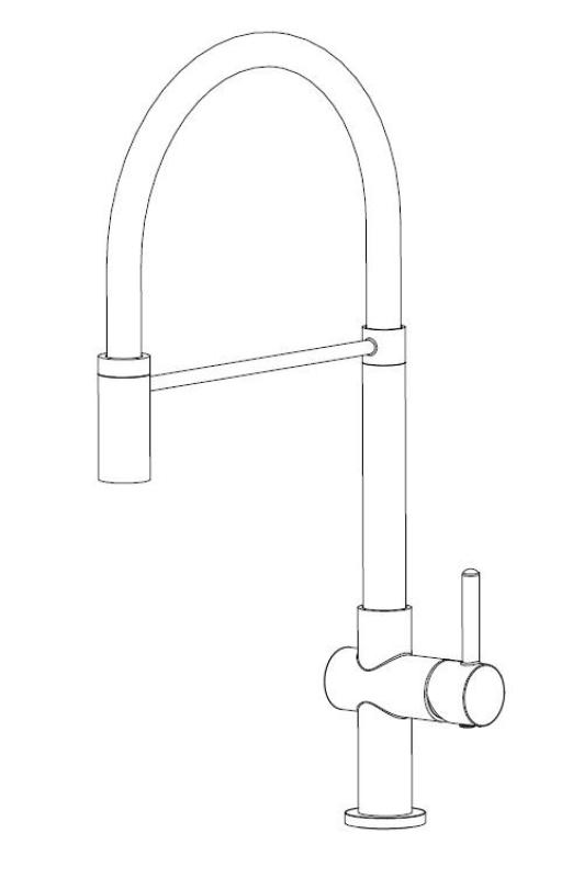 Aquanello Gastro Kuchyňská baterie s ohebným výtokem, chrom CR-4400-GT