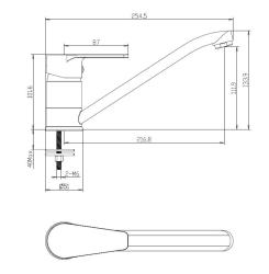 Aquanello Casa Nízká jednopáková kuchyňská baterie, chrom CR-1203-CS