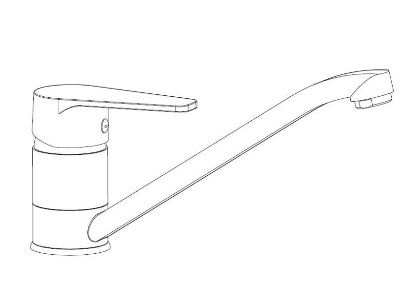 Aquanello Casa Nízká jednopáková kuchyňská baterie, chrom CR-1203-CS