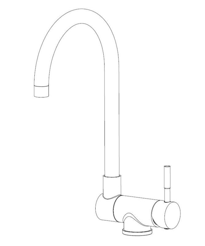 Aquanello Forma Masivní nerezová sklopná kuchyňská baterie SS-1012-FM