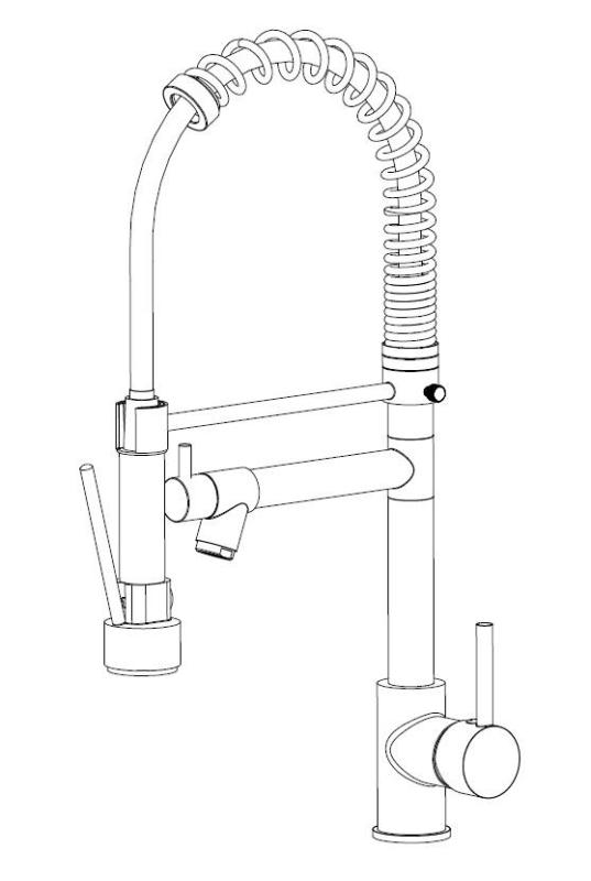 Aquanello Gastro Kuchyňská baterie s profesionální sprchovou funkcí, chrom CR-4402-GT