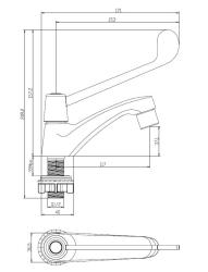 Aquanello Medic Vodovodní baterie na studenou vodu s dlouhou pákou, chrom CR-1101-MD