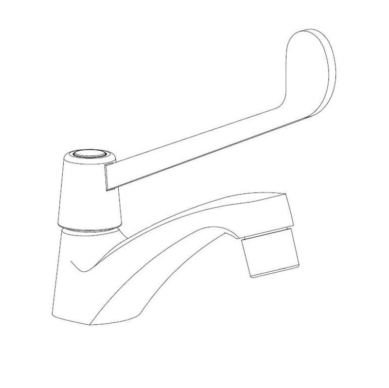 Aquanello Medic Vodovodní baterie na studenou vodu s dlouhou pákou, chrom CR-1101-MD