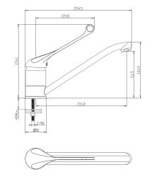 Aquanello Medic Kuchyňská baterie s dlouhou pákou  Chrom CR-1007-MD