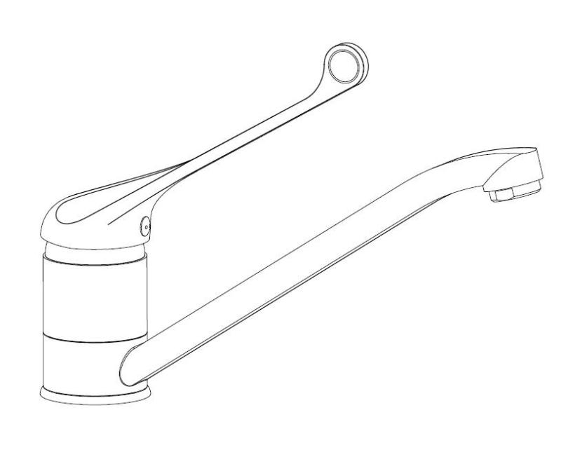 Aquanello Medic Kuchyňská baterie s dlouhou pákou  Chrom CR-1007-MD