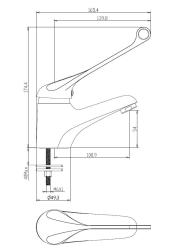 Aquanello Medic Umyvadlová baterie s extra dlouhou pákou, chrom CR-1103-MD