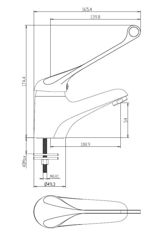 Aquanello Medic Umyvadlová baterie s extra dlouhou pákou, chrom CR-1103-MD