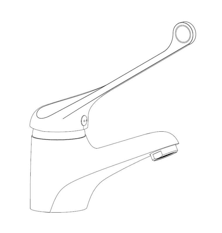 Aquanello Medic Umyvadlová baterie s extra dlouhou pákou, chrom CR-1103-MD