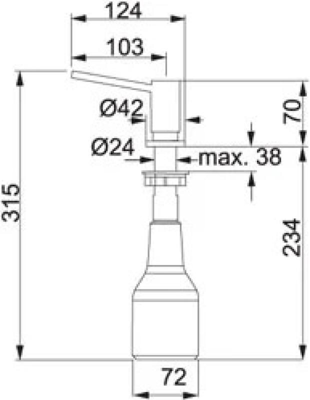 Franke Vestavěný Dávkovač Mýdla Firenze nerezová ocel 119.0081.210