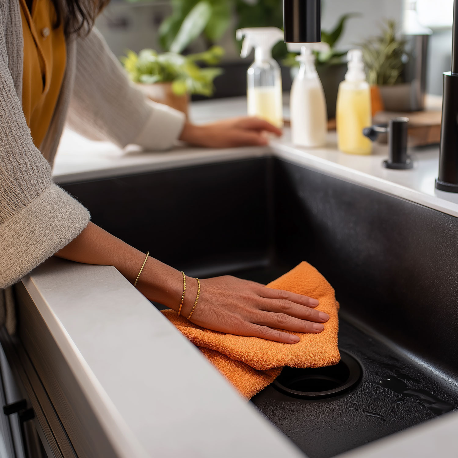 Jak čistit černý dřez?