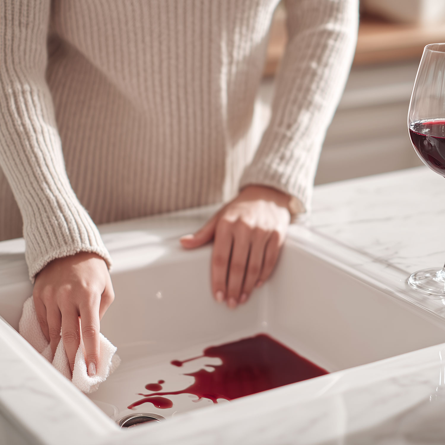 Jak předcházet a odstraňovat skvrny od jídla z bílých keramických dřezů